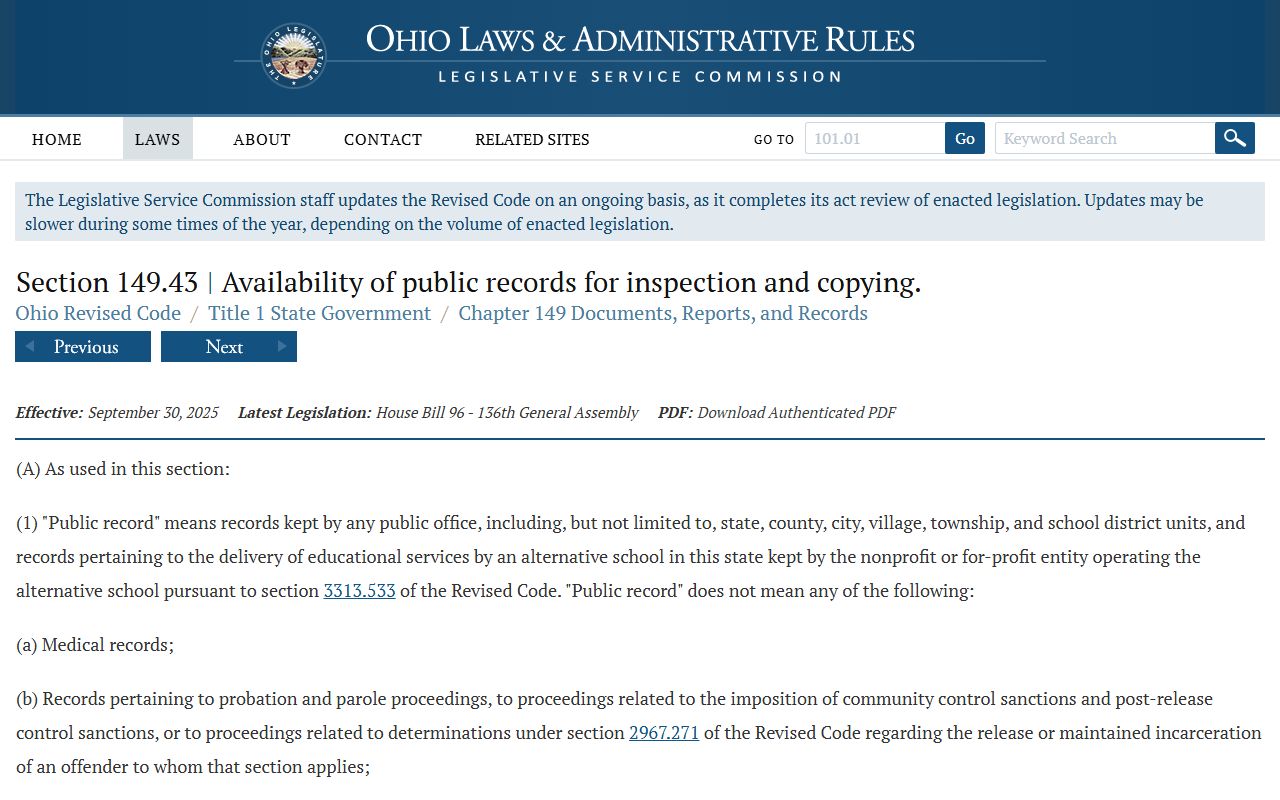 Ohio Public Records Act behind Lorain County Clerk of Courts records