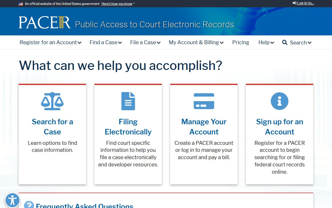 Lorain County federal court records access through the PACER portal
