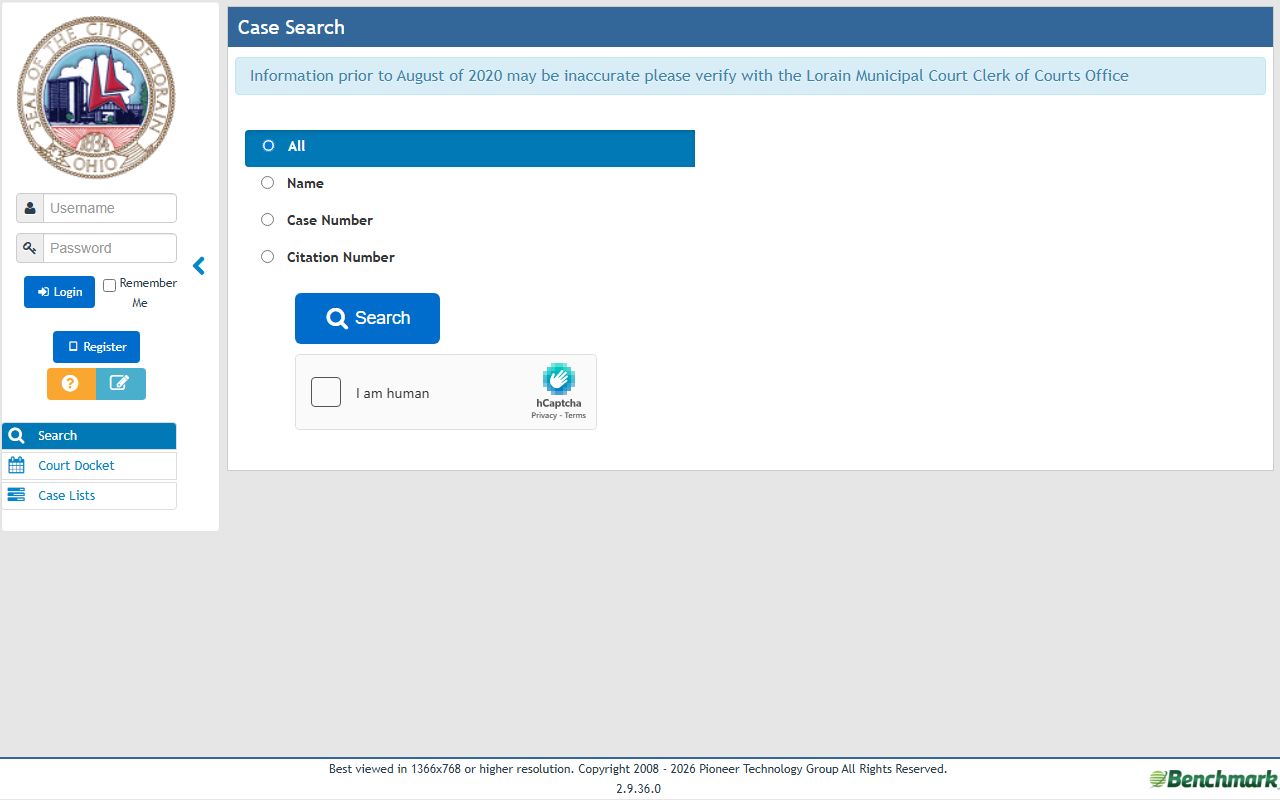 Lorain County Lorain Municipal Court public access portal for court records