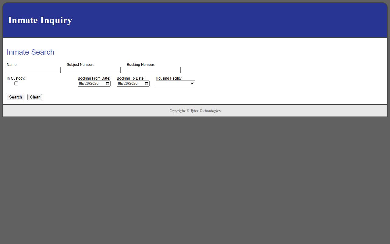 Lorain County jail roster Inmate Inquiry search portal for inmate records